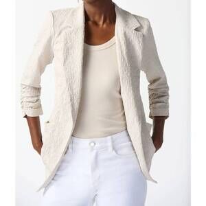 NEW JOSEPH RIBKOFF scrunch sleeve blazer in moonstone